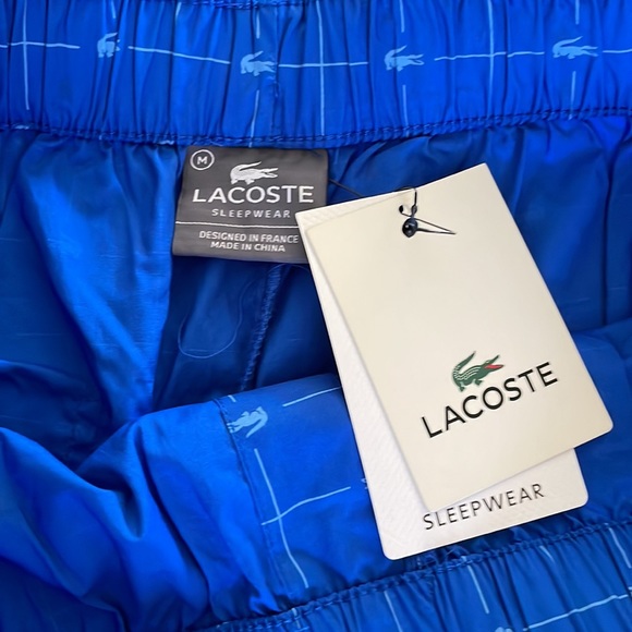 Lacoste Blue Logo Sleepwear Pants Size Medium - Picture 2 of 6
